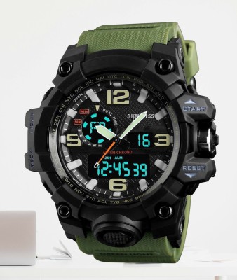 AWEX 1155 Green PU Strap Sports Watch, 1155 Men's Analog  Analog-Digital Watch  - For Men