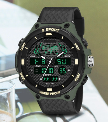 Diaggro 9084Dual Multi Function Trendy Analog Digital Sports Watch for Active Style Analog-Digital Watch  - For Boys