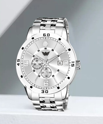 ABREXO Abx3258 Classy Silver Watch Trending Date Functioning Dial Watch For Boys Analog Watch  - For Men