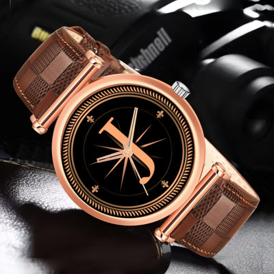 PRATHSY ALPHA-J-RLX-M-RG-BRW-CHL-1 Alpha Heritage Collection J Brown Strap Watch for Man & Boys Analog Watch  - For Men