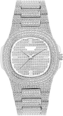 Om Collection A-W Silver Full Diamond Fashion Luxury Analog Watch  - For Men & Women