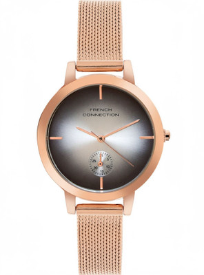 French Connection Sera Dated Brown Sunray Dial | Women's Brown Analog Watch Analog Watch  - For Women