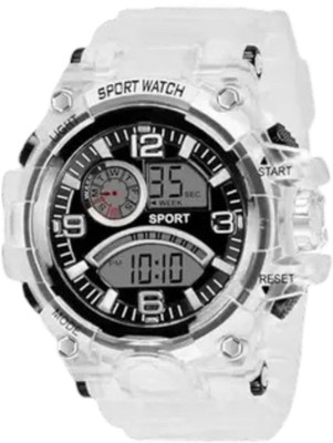 SROTRA SROTRA Modern Trendy Transparent Strap Dual Time Casual Sports SROTRA Modern Trendy Transparent Strap Dual Time Casual Sports Digital Watch  - For Men