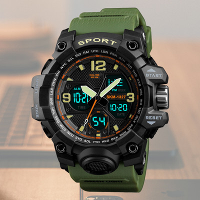 Diaggro SKM 1327 Green Sport watch offers multiple functions with resistance to shocks and scratches Analog-Digital Watch  - For Men
