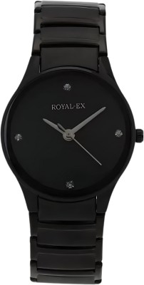 Royalex Jubile Men's Watch-Black Dial With Date Black Case and Black Chain / Stylish Jubile Men's Watch-Black Dial With Date Black Case and Chain / Analog Watch  - For Men