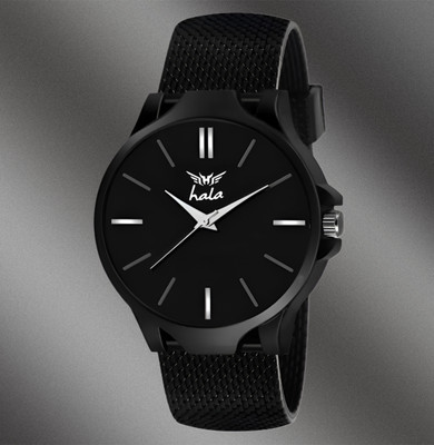 HALA 1045 All Black | Minimalist | Premium | Silicon Strap | Water Resistant | Analog Watch  - For Men