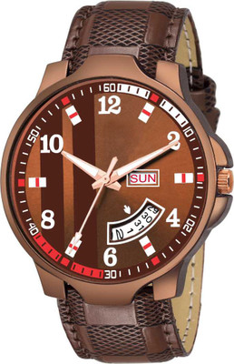 Dhyanesh Enterprise Brown Lether Party - Wedding and casual ,Formal All brown lether watch for men & boy Analog Watch  - For Boys