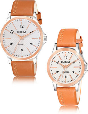 LOREM LR94-LR341 New Trending Stylish Tan edition couple watch Analog Watch  - For Couple