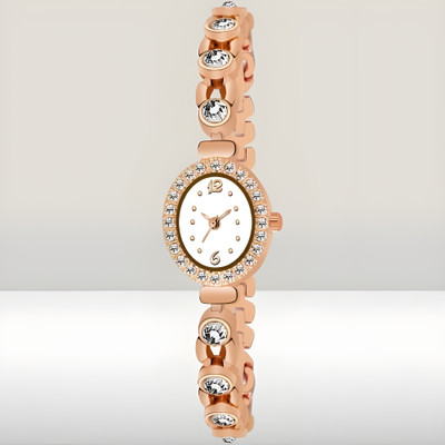 DECLASSE ROSEGOLD CHAIN OVAL DIAL WIRST ANALOG WATCH 891 Analog Watch  - For Girls