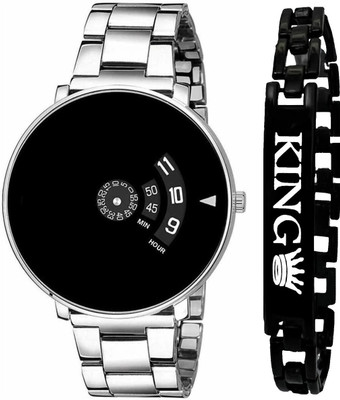 SPLAZOS Black With Black King Bracelet Analog Watch  - For Men