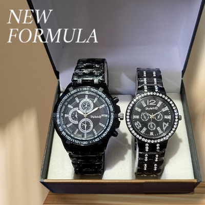 house of common Premium Black Analog Watch  - For Couple