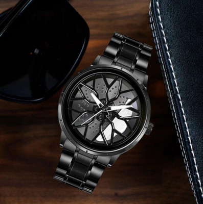 casera 195 Car wheel watch | Spinning watch | Rotating watch | Red watch Analog Watch Analog Watch  - For Men