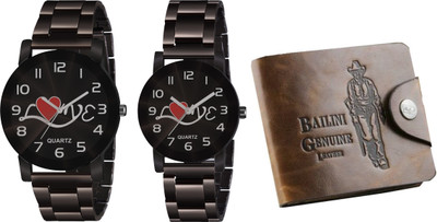 Skylark Gifts Stylish Trendy Analog Couple Watch Wallet Analog Watch  - For Couple