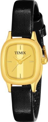 Temix Golden Dial Quartz Movement Watch Formal Analog Watch  - For Girls