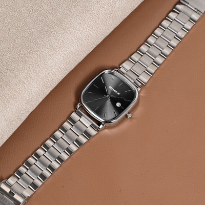 KILLER Timewear 5022 Black dial Designer Square watch for men Timewear 5022 New Sunray Black With Date on 3 Designer Square watch Steel Chain Analog Watch  - For Men