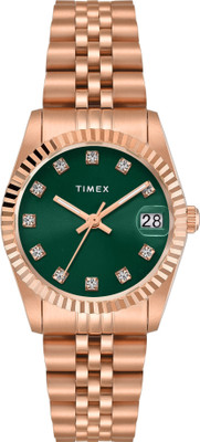 TIMEX Date Display with (Magnifier), Green Dial Analog Watch  - For Women