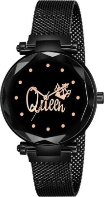 dmash Queen Dial Black Luxury Mesh Magnet Buckle Watches For girls ANALOG WATCH Analog Watch  - For Girls