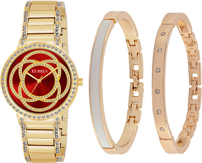 Curren Ladies Wrist Watch with Matching Bangles Analog Watch  - For Women