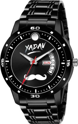 Tarido yadav black chain day&date yadav daydate black chain watch for men&boys Analog-Digital Watch  - For Men
