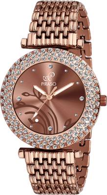 PIRASO DB 309 COFFEE Zuperia Diamond Studded Analogue Watch For