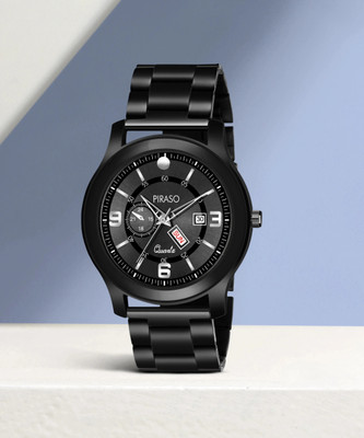 PIRASO D&D C19 BLACK Latest Designer Black Color Watch With Day & Date Functioning Analogue Watch For Boys Analog Watch  - For Men