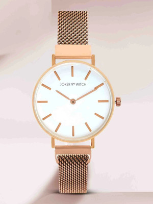 Joker & Witch Joker & Witch Natalie White Dial 14mm Rose Gold Stainless Steel Watch for Women Analog Watch  - For Women