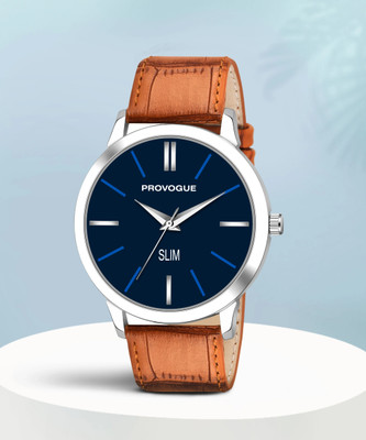 PROVOGUE PGLC-3503 Ultra Slim Series Blue Dial & Brown Leather Strap for Boys Analog Watch  - For Men