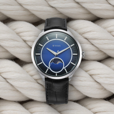 Titan Regallia Regalia Stellar 2 Blue Dial Leather Strap Analog Watch  - For Men