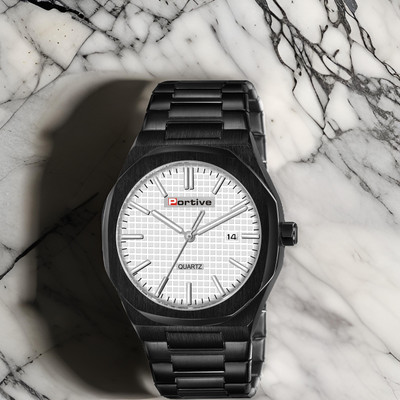 Portive 3016_PLAIN_BLACK 3016 Analog Watch  - For Men