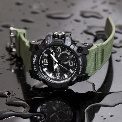 otage Watch Round Dial Resin Strap Analog-Digital Watch  - For Men