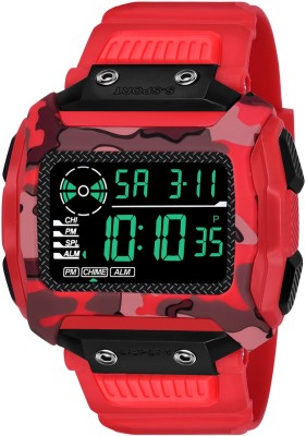 TrackFly 9097 ARMY RING RED Chronograph Multifunctional Sport Metal Body fashionable wrist watch Digital Watch  - For Men