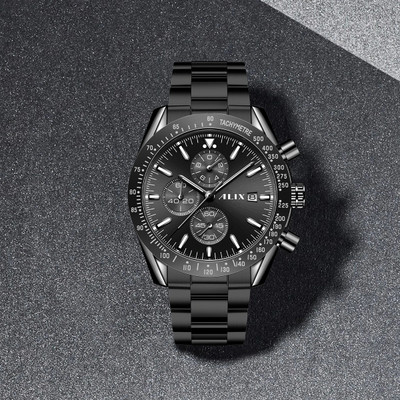 Alix AL3014 Sophisticated black dail with a Black stainless strap Analog Watch  - For Men