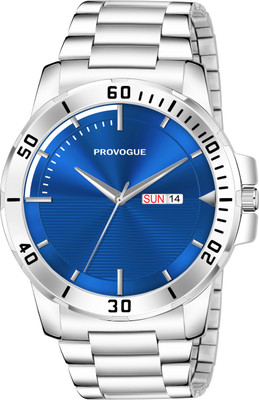 PROVOGUE Sophisticated Blue Dial Day-Date Window Analog Watch  - For Men