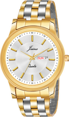 JAINX Premium Golden Day and Date Feature Analog Watch  - For Men