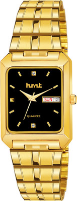 hsnt HT-7007 ORIGINAL GOLD PLATED DAY & DATE FUNCTIONING PREMIUM QUALITY Analog Watch  - For Men