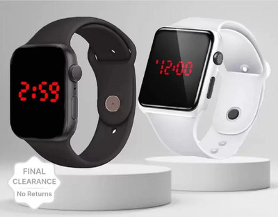 Good Friend SET OF 2 DIGITAL SMART LOOKING ( DATE & TIME ) BLACK & WHITE COMBINATION Digital Watch  - For Boys