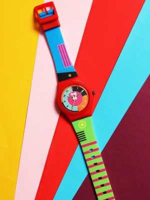 Ji And Ja JJ210 Ji and Ja Bold Geometric Red Case with Learning Dial & Colorful Strap Kids Analog Watch  - For Boys & Girls