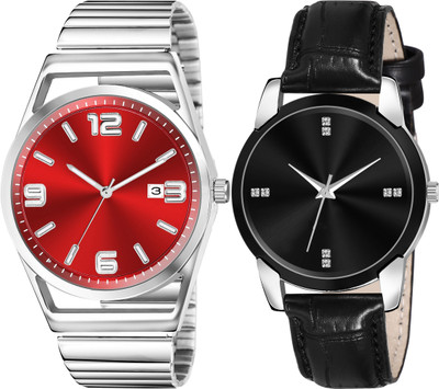 TVILLA Red Dial Date Function TV-LR156 Analog Watch  - For Men & Women