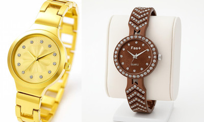HPWATCH HW17-Brown-Brown_HW21-Gold-Gold Modern Minimalist Black Dial Silicone Strap Analog Watch Analog Watch  - For Women