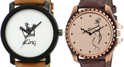 TVILLA White-Black King TV-LR18 Analog Watch  - For Men