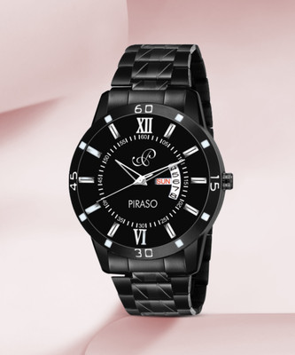 PIRASO 2047-BLACK-CHAIN WITH DAY & DATE DISPLAY Analog Watch  - For Men