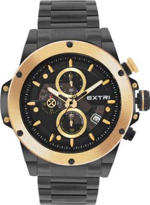 EXTRI New Collection Men Round Gold Chronograph X6080-D Analog Watch  - For Men