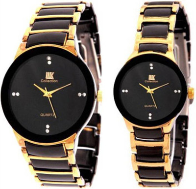 VIGIL Collection Black Studded Dial with Silver Bracelet Strap Analog Watch  - For Men & Women