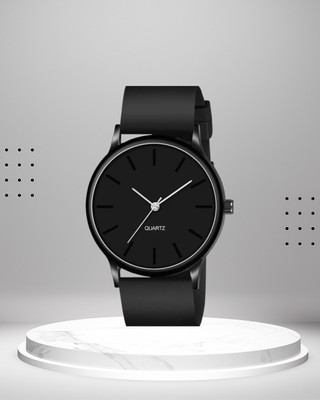 Timorix Modern FullBlack Quartz Full Black Dial Analog Watch for Men With Silicone Strap | Stylish Quartz | Analog Watch  - For Men