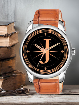 FEMEO ALPHA-J-NEWAVO-SIL-TEN-CRL-1 Alpha Heritage Collection J Brown Strap Watch for Man & Boys Analog Watch  - For Men