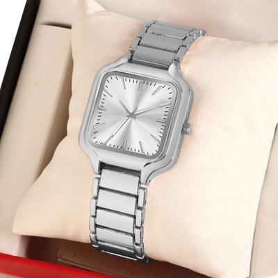 MAAN INTERNATIONAL 222-Silver New Latest Design Girls Square Stainless Steel Strap Analog Watch  - For Women