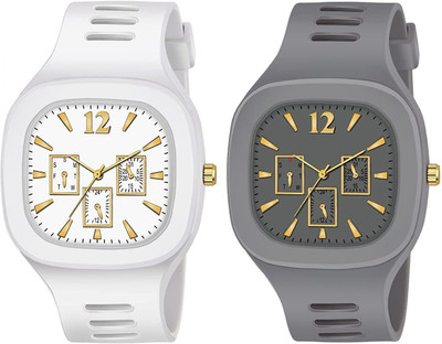 Om Collection Multi DIAL Strap Analog Silicon Strap ADDI Stylish Designer Analog Watch Combo Analog Watch  - For Boys & Girls