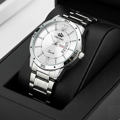 LIMESTONE Day and Date Function Steel Strap Quartz Analog Watch  - For Men