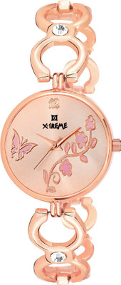 Xtreme Cute Looking Rose Gold Dial With Bracelet Chain Cute Looking Rose Gold Dial With Bracelet Chain Analog Watch  - For Women
