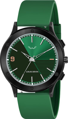 LOUIS DEVIN LD-BK072-GRN Green Silicone Strap Analog Watch  - For Men